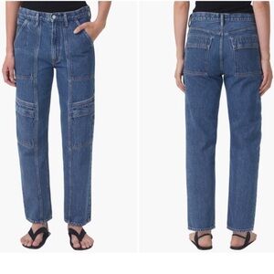 AGOLDE COOPER WIDE LEG CARGO JEANS SIZE 33 NWT Retail $285